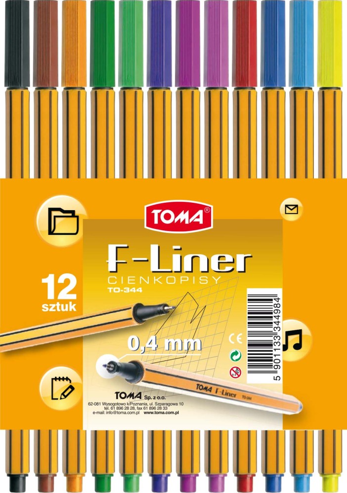 Cienkopis Toma F-Liner TO-344 12kol.
